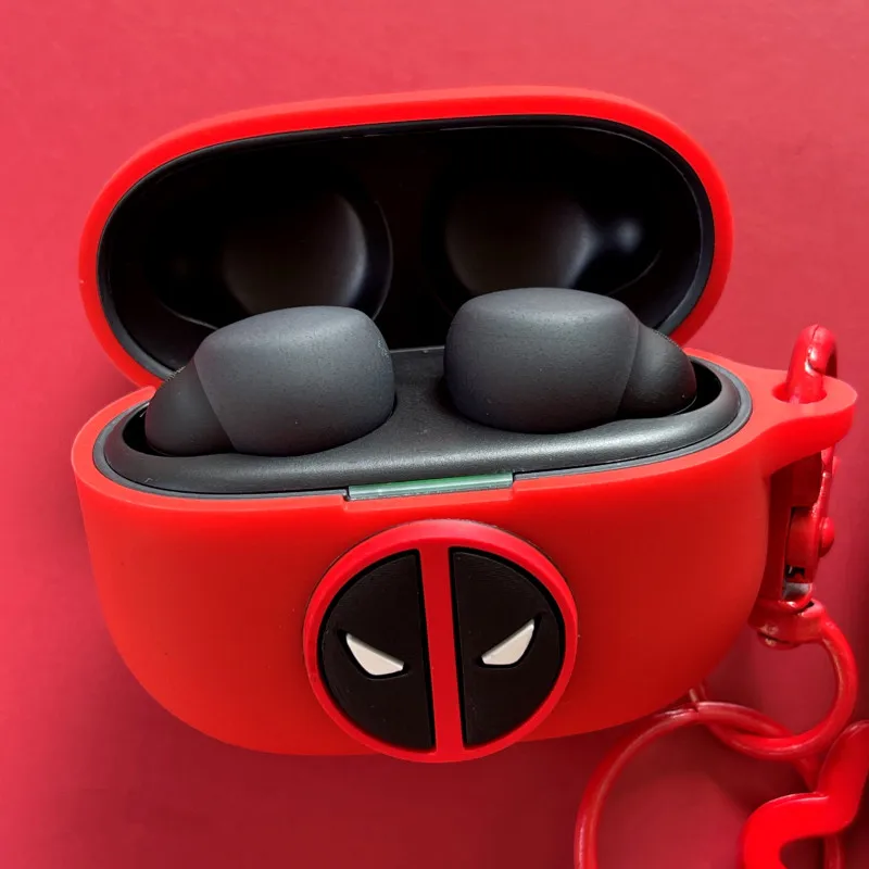 Cartoon Marvel Deadpool Earphone Case For Sony LinkBuds S/WF-LS900N Silicone Wireless Earbuds Protective Cover With Keychain