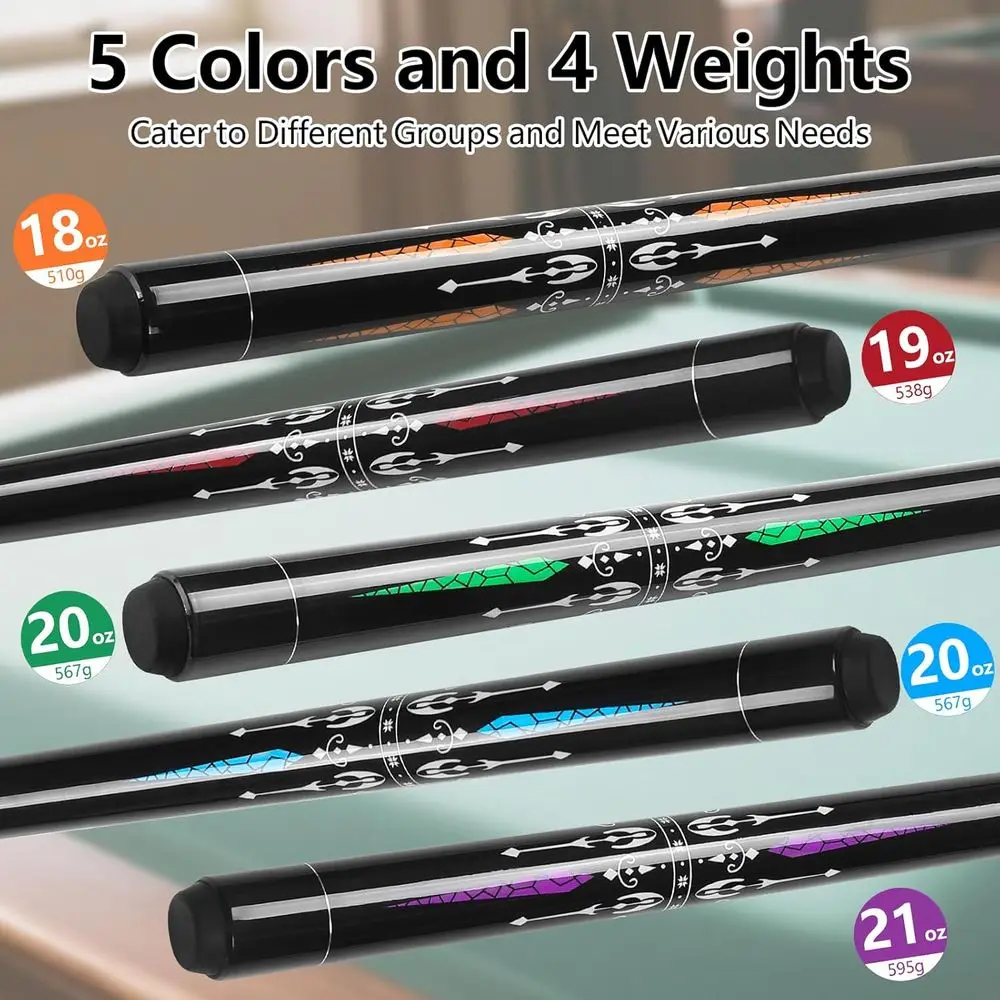 Maple Wood 58 Two-Piece Pool Cue, 18-21oz, Ideal for Home or Bar Billiards