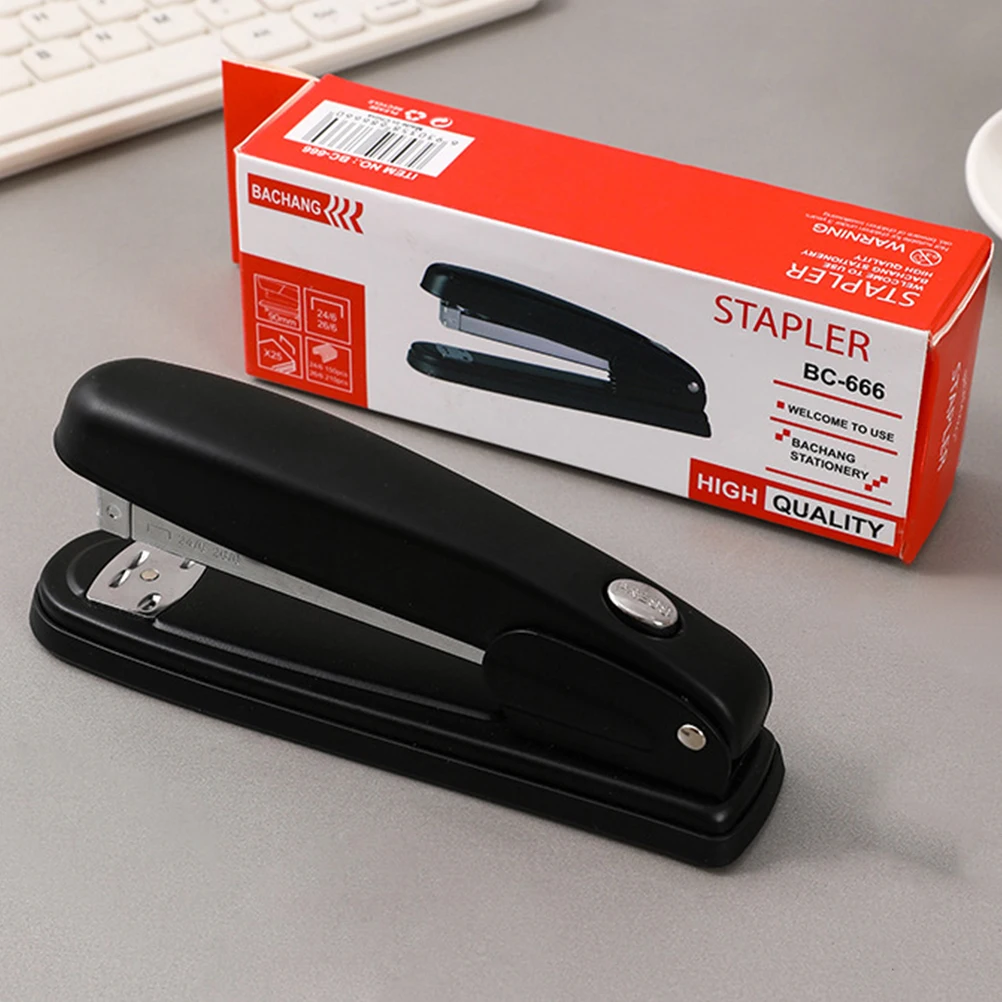 

Mini Metal Compact Office Multi-Use For Classroom Paper Binding Black Stapler For Desk Heavy Duty Hand