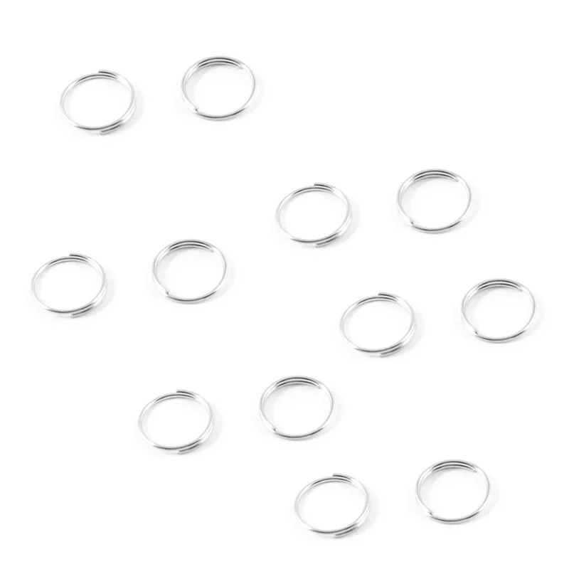 10Mm Dia Silver Tone Metal Split Loop Key Rings Holders Replacement 240 Pcs
