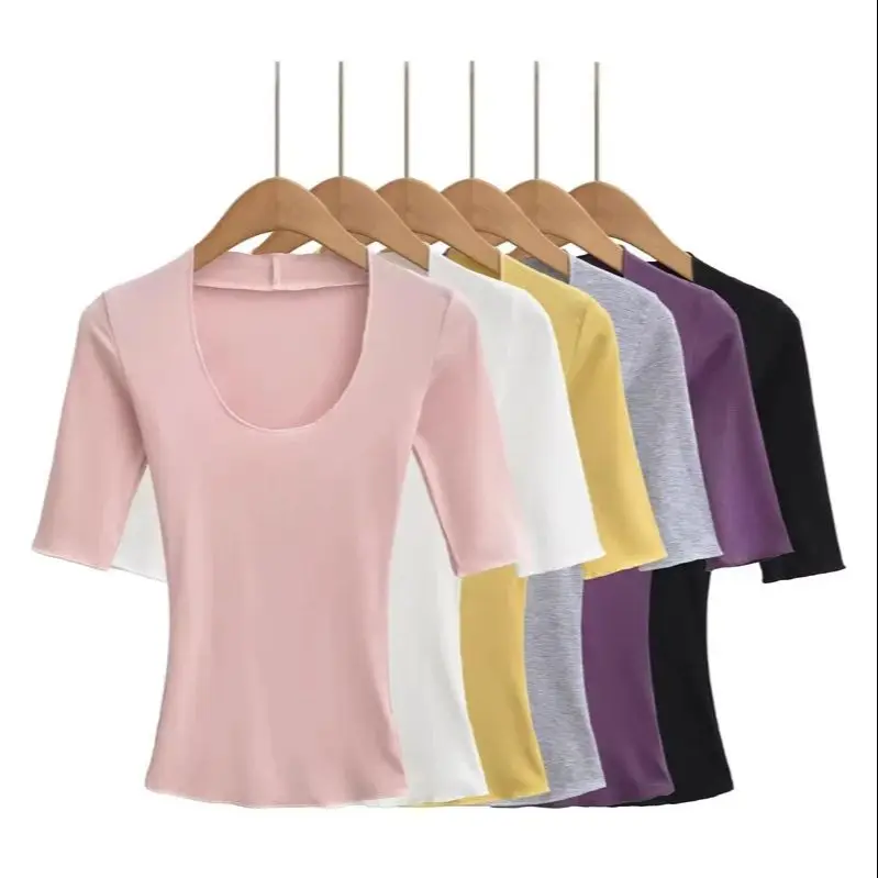 blusa-feminina-rosa-com-decote-u-ajustada-manga-media-confortavel-versatil-ombro-regular-estilo-hot-girl-justa