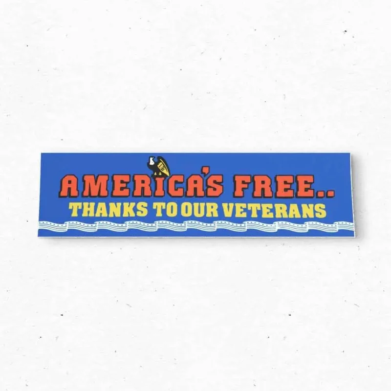 

AMERICA'S FREE Veterans Bumper Sticker - USA Vintage Style - Vinyl Decal 80s 90s - Bumper Stickers - Car Stickers