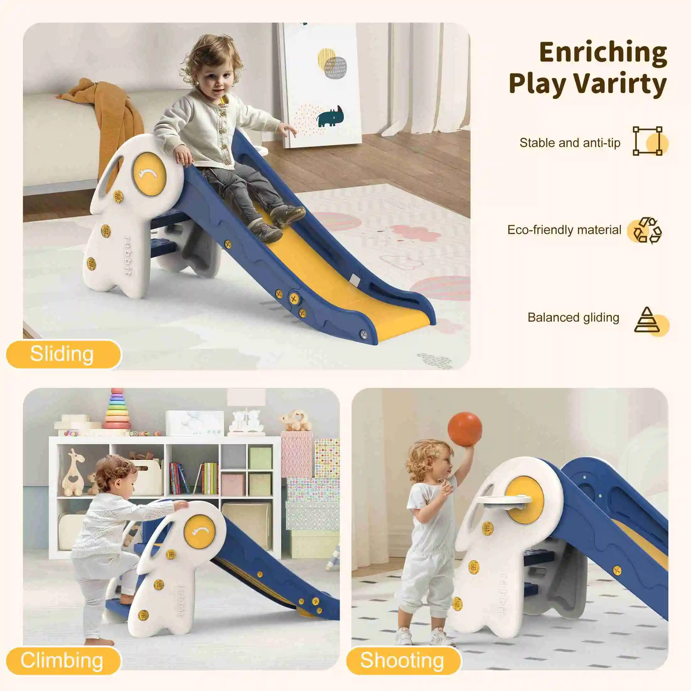 Perosotan Lipat Warna Merah untuk Balita, Terbuat dari Plastik PE, Ukuran Kecil, untuk Dalam dan Luar Ruangan, Cocok untuk Rumah, Halaman, dan Taman