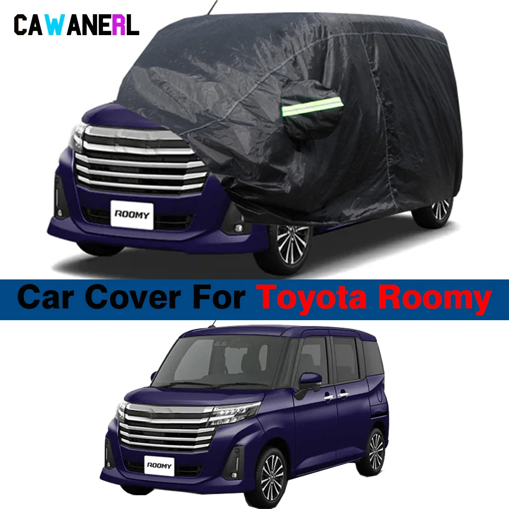 Full Black Car Cover For Toyota Roomy Tank 2016-2025 Anti-UV Sun Shade Snow Rain Scratch Resistant Waterproof Auto Cover