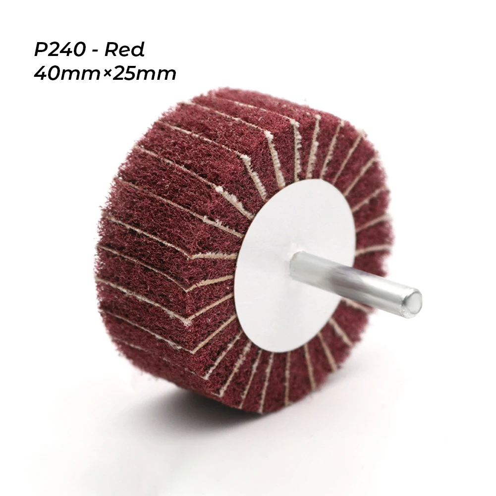 Polishing Flap Wheel Set P120 P240 Grit 40mm 50mm Abrasive Sanding Mop for Rust Removal Deburring and Smoothing