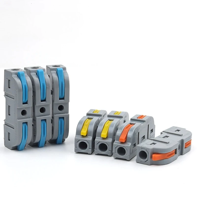 For Compact Inline Terminals Block 1 in 1 out Junction box Boxed Kit Lever Wire Connectors Quick Connect Electrical Splicing