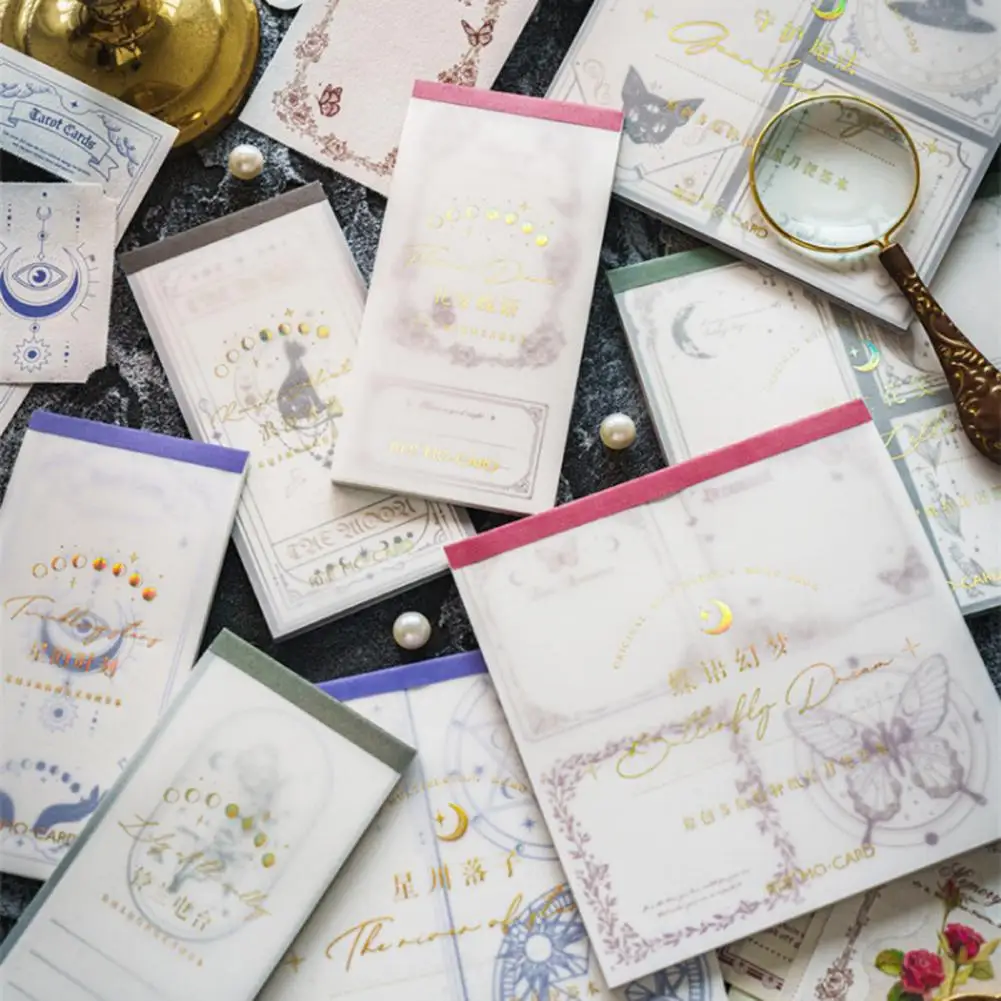 Multi-style 1 Set Delicate Tooth Line Pressure Technology Memo Notepad Tearable Daily Use