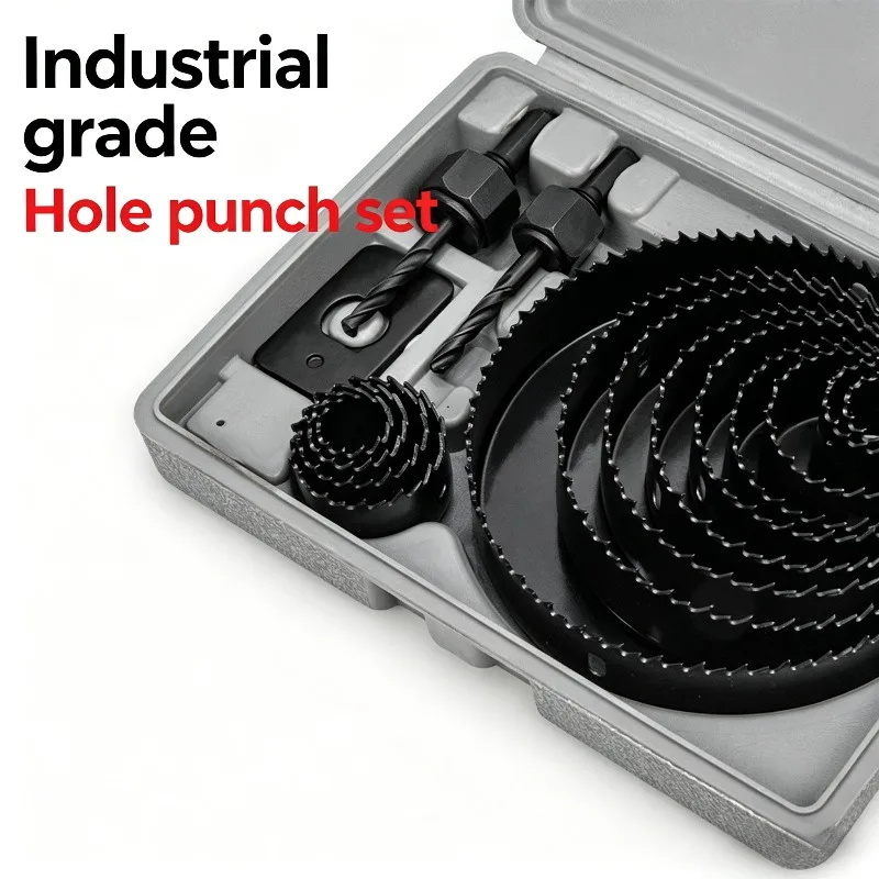 8-16PCS Woodworking Hole Saw Kit Carbon Steel Hole Cutting Tools with Storage Case for Drilling Holes in Wood, Plastic & Drywall