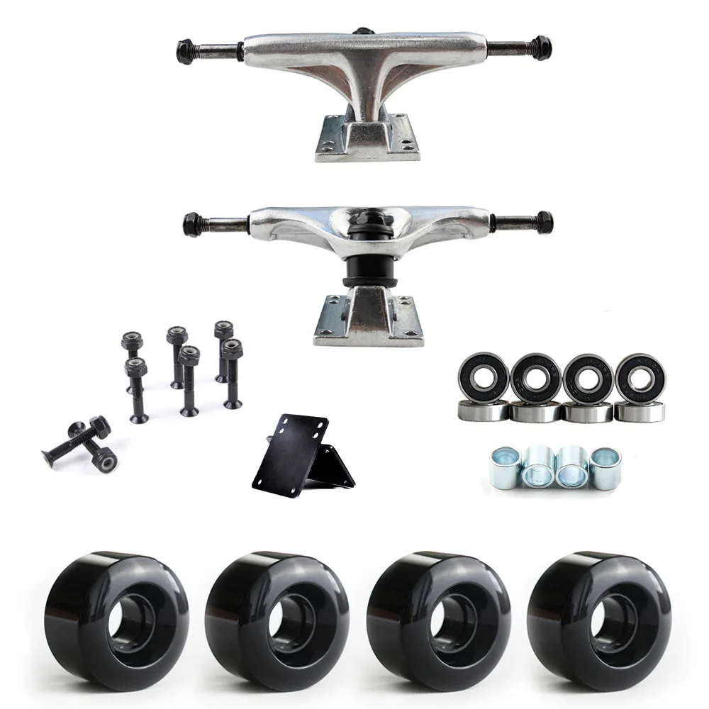 City run 5inch Skateboard truck wheels complete kit with 55*32mm wheels Double rocker skateboard Street Truck Wheels Parts