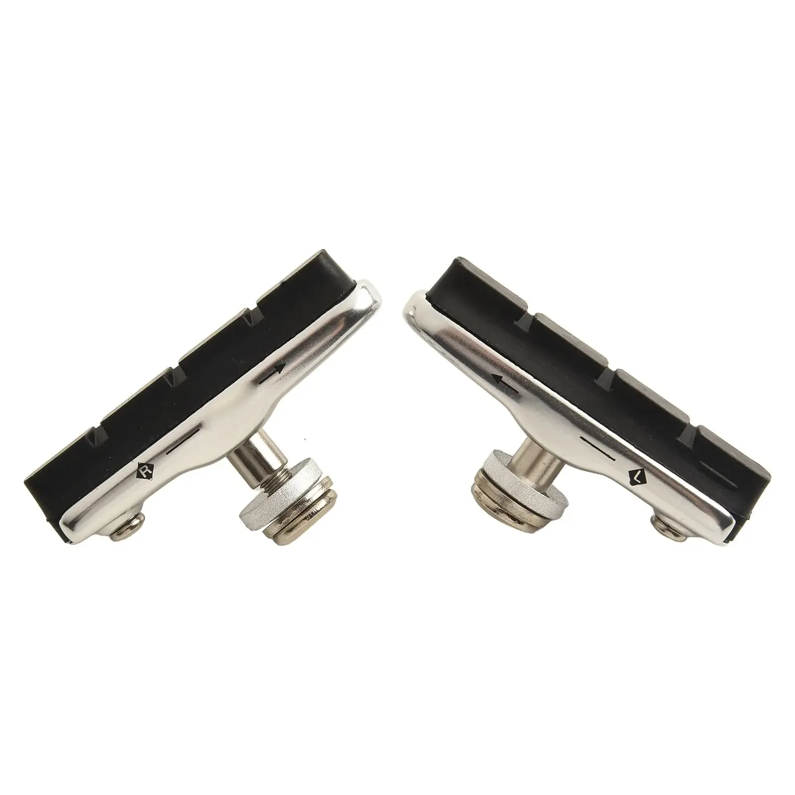 /4 /Pairs /Road Bike Brake Blocks Pads Shoes Rubber Metal High Polished Alloy Holder Cartridge For Racing Caliper Bicycle Parts