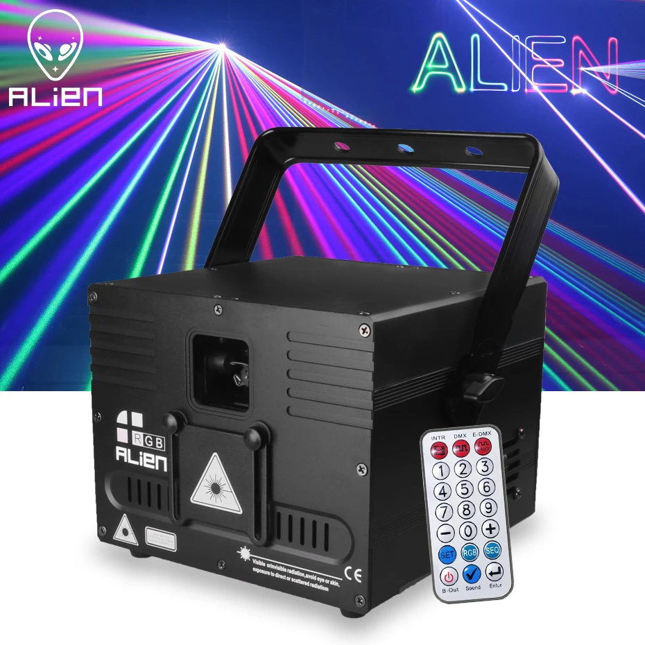 Сканер ALIEN 1 Вт 2 Вт DMX RGB Ilda анимационный лазерный прожектор, профессиональное сценическое освещение, дискотека, Клубная вечеринка, Свадебный эффект