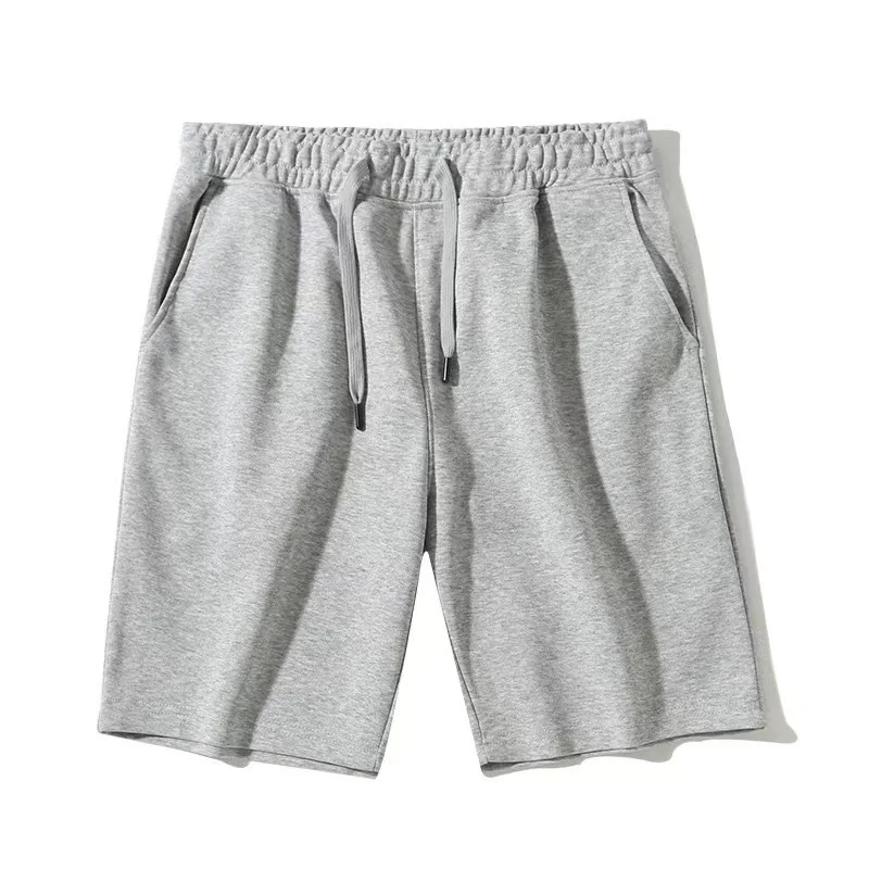 100% Cotton Simple High Street Shorts Men's and Women's Same Summer Loose Five-point Pants White Gray Sports Couple Pants
