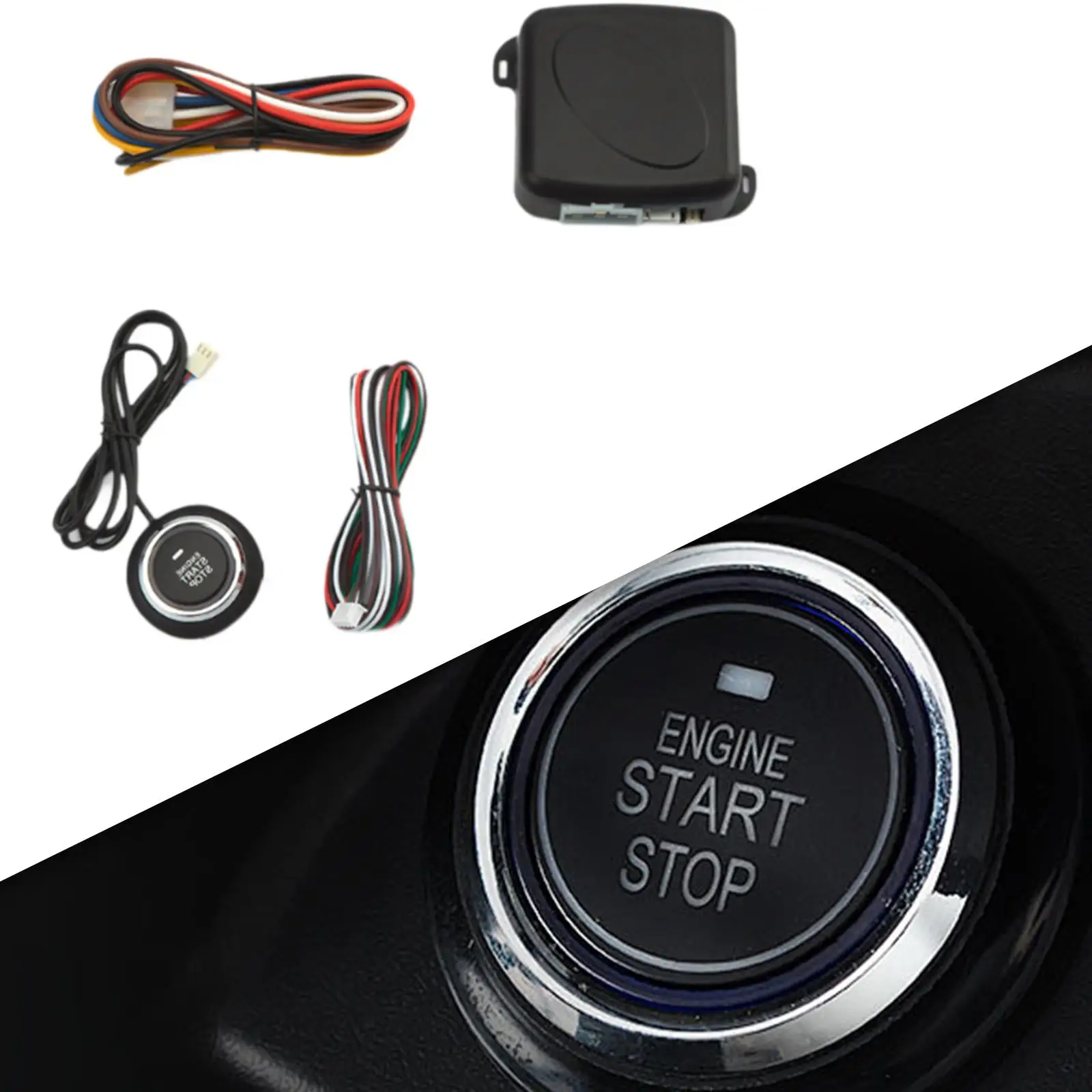 

Car Keyless Entry Push Start Stop Button Kit Professional Easily Install Spare Parts Lightweight 12V Start Ignition Accessories