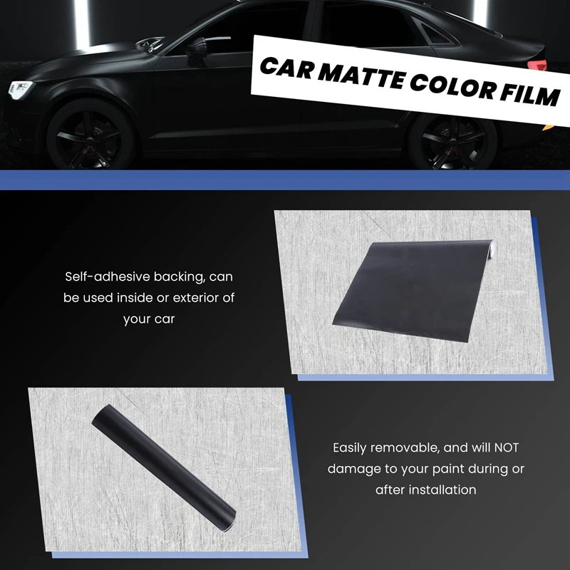 12X60 Inch Matte Black Vinyl Film Wrap Car Diy Sticker