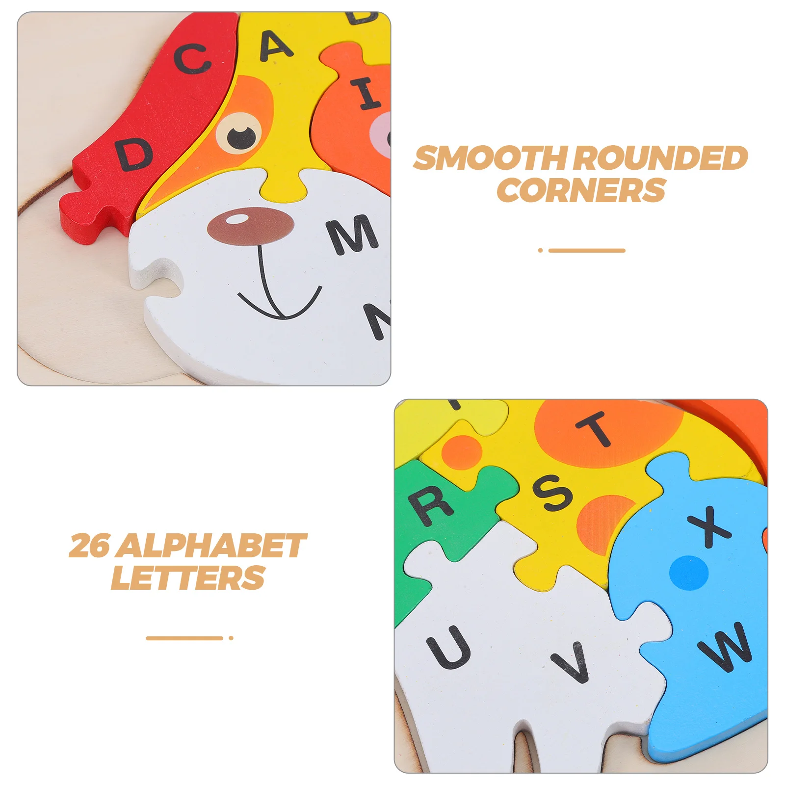 1 セット木製アルファベット犬パズルカラフルな Abc 学習幼児向け就学前早期教育モンテッソーリ文字ジグソーパズルポータブル