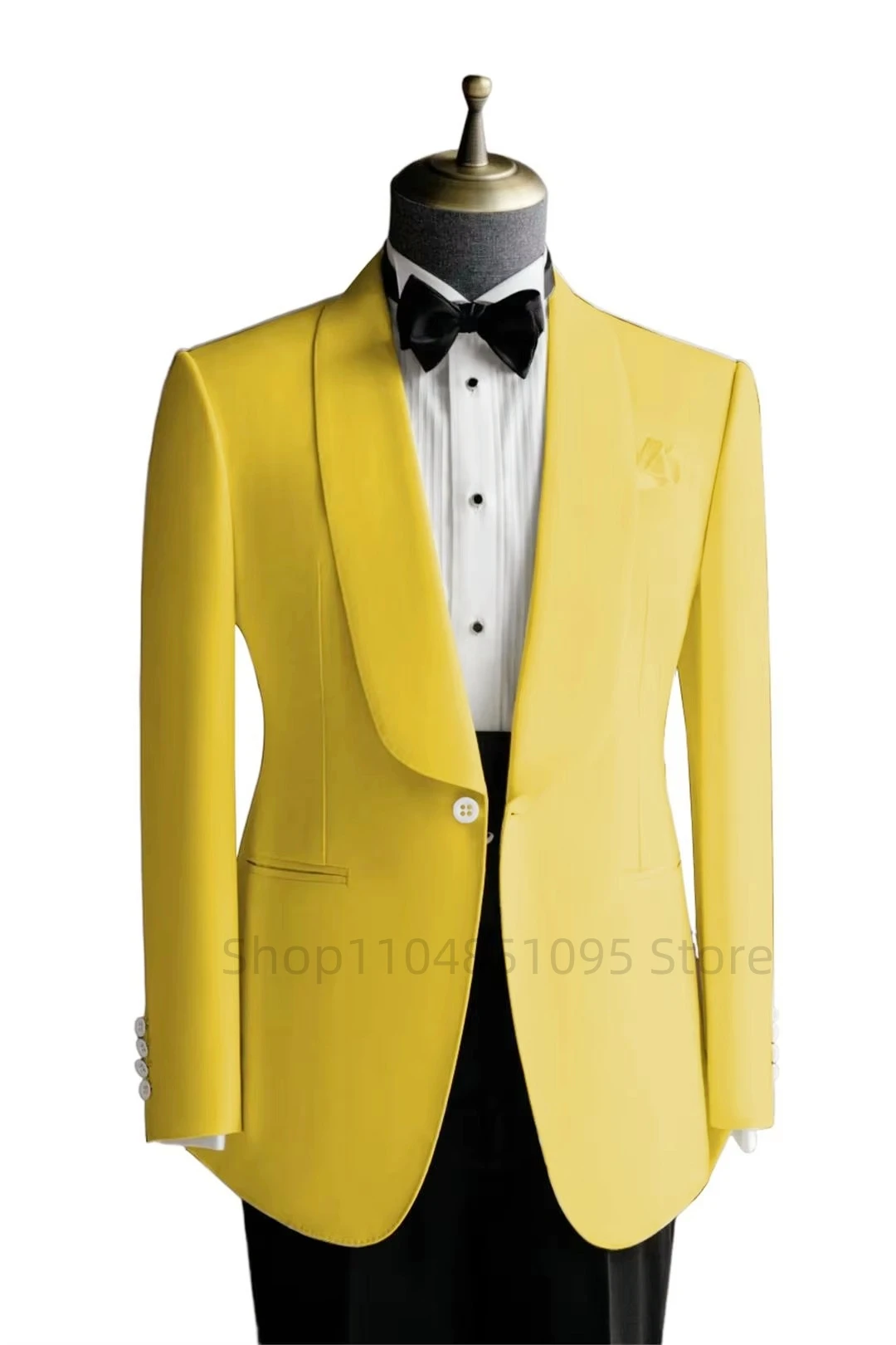 

Formal Solid Men Suits Blazer with Shawl Lapel Single Breasted Dinner Prom Jacket Elegant Slim Fit Smoking Suit Coat for Wedding