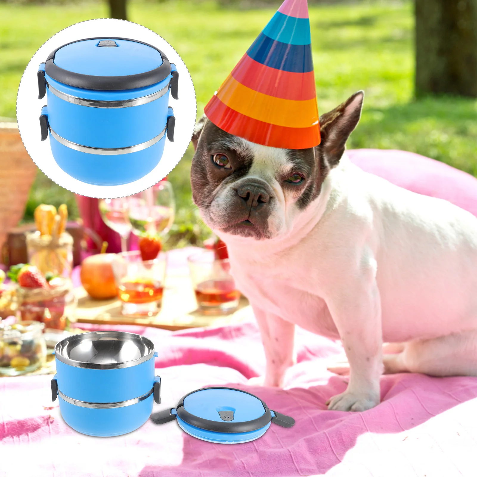 

1400Ml Pet Travel Bowl Stainless Steel Portable Leak Proof Dog Cat Water Food Storage for Road Trip Hiking Camping