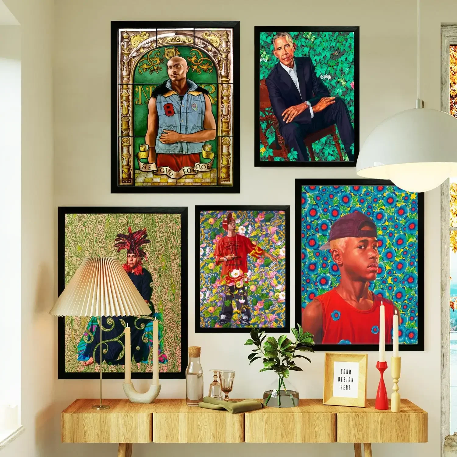 kehinde wiley Poster Prints Wall Art Canvas Painting Poster For Modern Family Living Room Home Decor