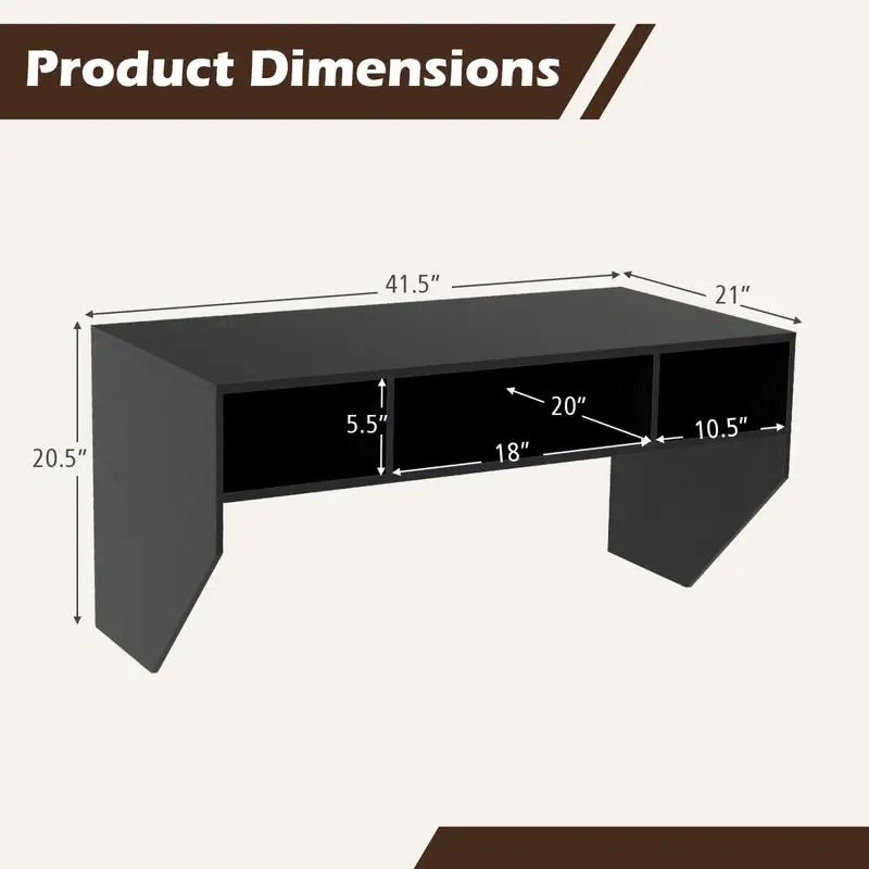 Wall Mounted Computer Desk, Floating Laptop Workstation With 3 Storage Cubes, 41.5 Inch Wide Surface For Home Office, Apartment, Study Room, Sturdy Wood Grain Design, Black