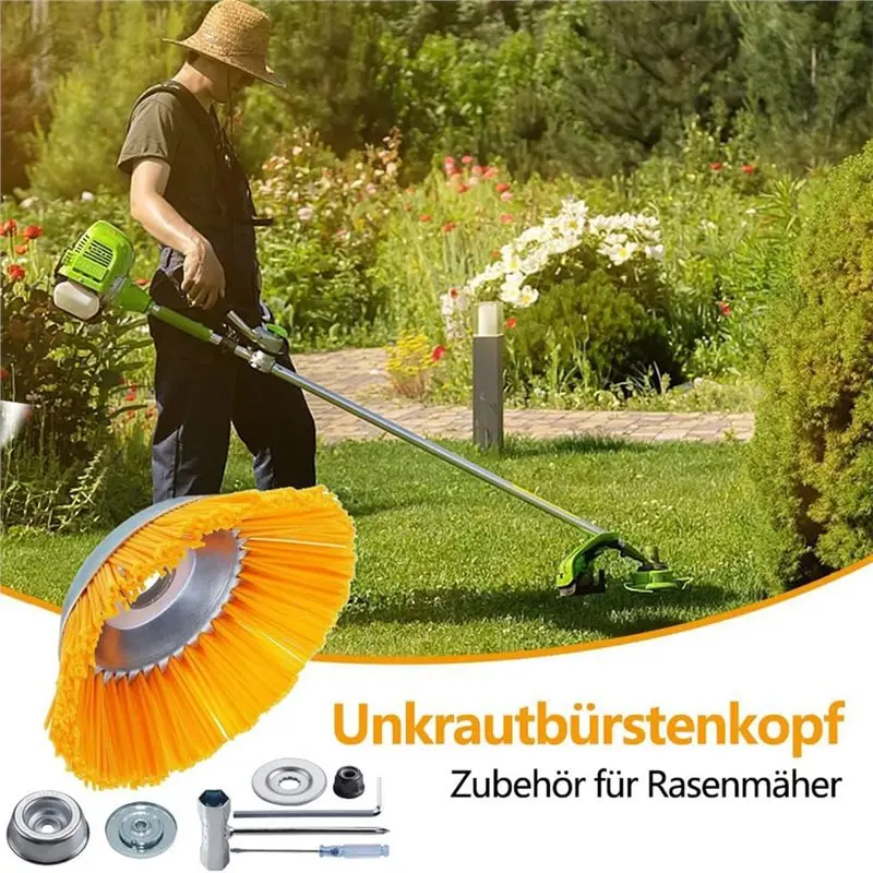 RABIT AS59~ 200Mm X 25.4Mm Nylon Brush Head For Brushcutter, Grass, Moss & Weed