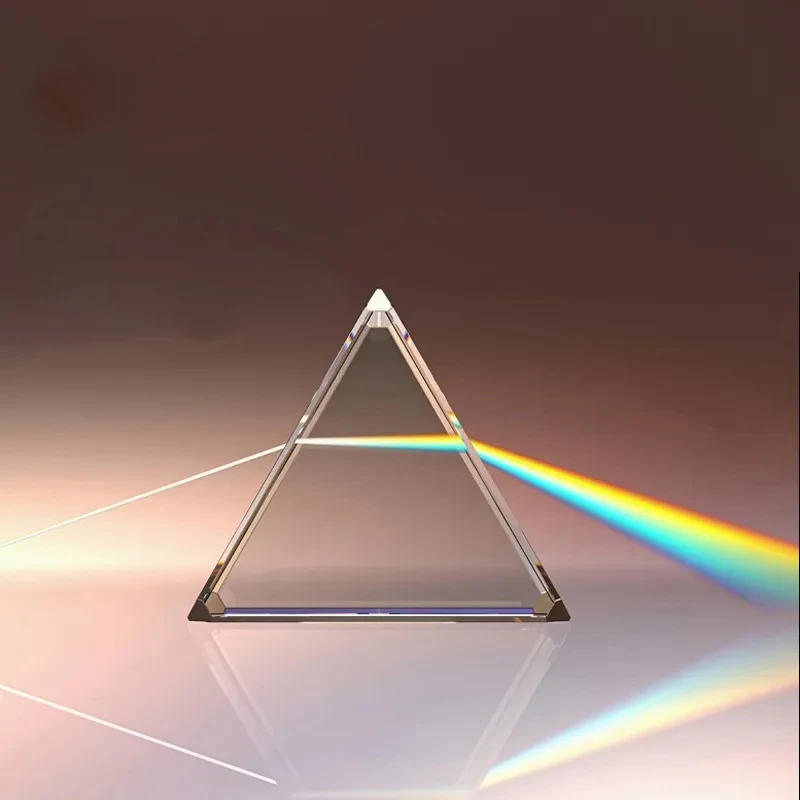 40x40x180mm Large Triangular Prism Crystal Rainbow Wedding Photography Children\'s Interest Development Physics Experiment