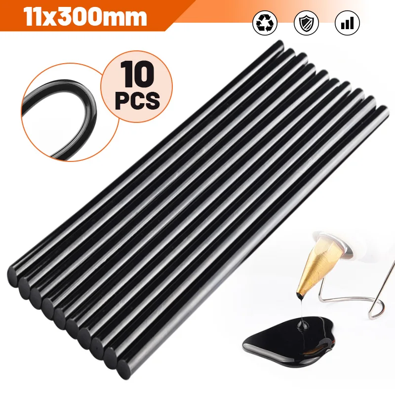 10/20/50Pcs 11mm*300mm Black Hot Melt Glue Sticks For Glue Gun Auto Repair Tools Car Dent Paintless Removal Hand Tool