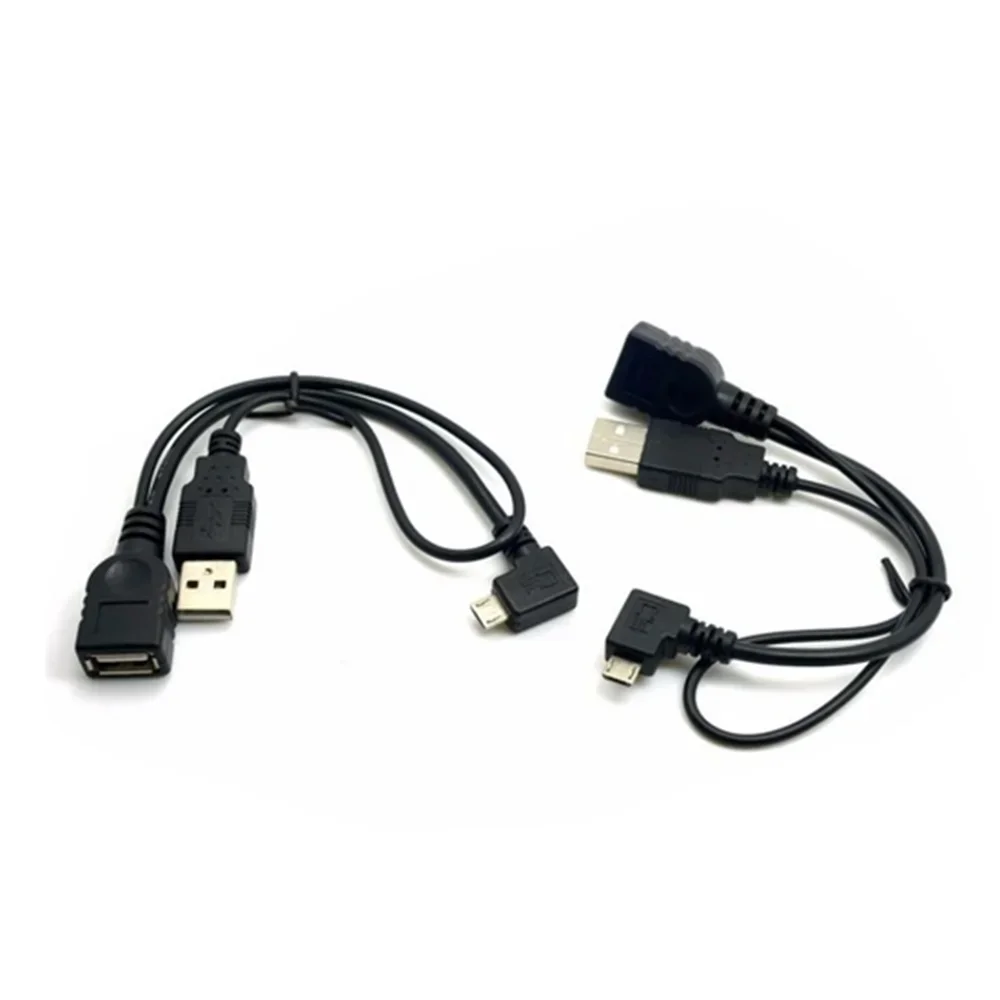 Micro USB Left Right 2.0 5 Pin Host OTG Cable With USB Power Male Female For Mobile Phone Tablet PC mobile external U disk