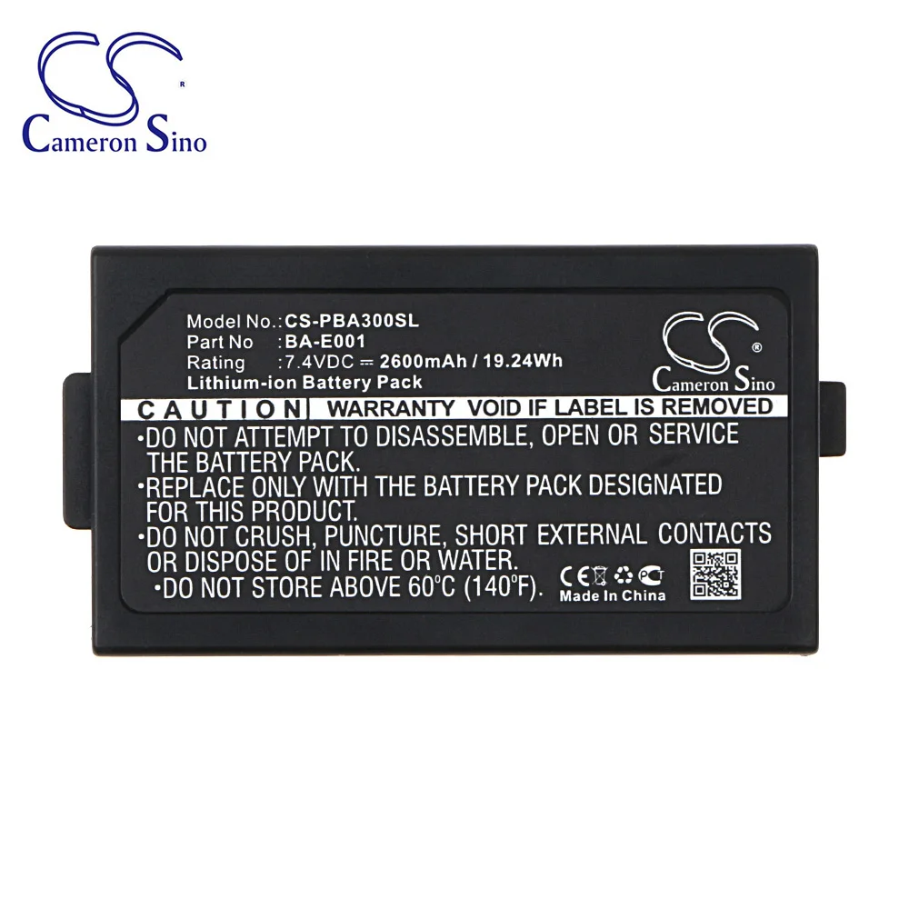 Portable Printer 2600mAh Battery BA-E001 for Brother PT-E300 PT-E500 PT-E550W PT-H300 PT-H300LI PT-P750W for Sonel PAT-10 PAT-2