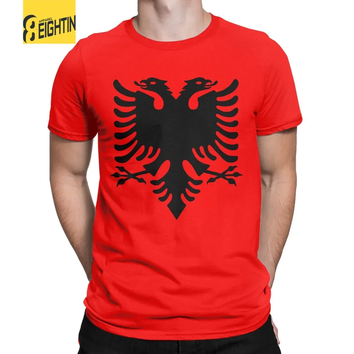 Men's T-Shirt Albanian Flag Tale Of The Eagle Fashion 100% Cotton Tees Short Sleeve T Shirts Round Neck Clothes Plus Size