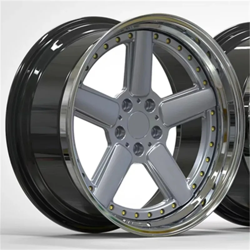 

Automotive Machine Face Deep Dish 5 Split Spoke 3 Piece Wheels Forged for BMW Audi Porsche Car