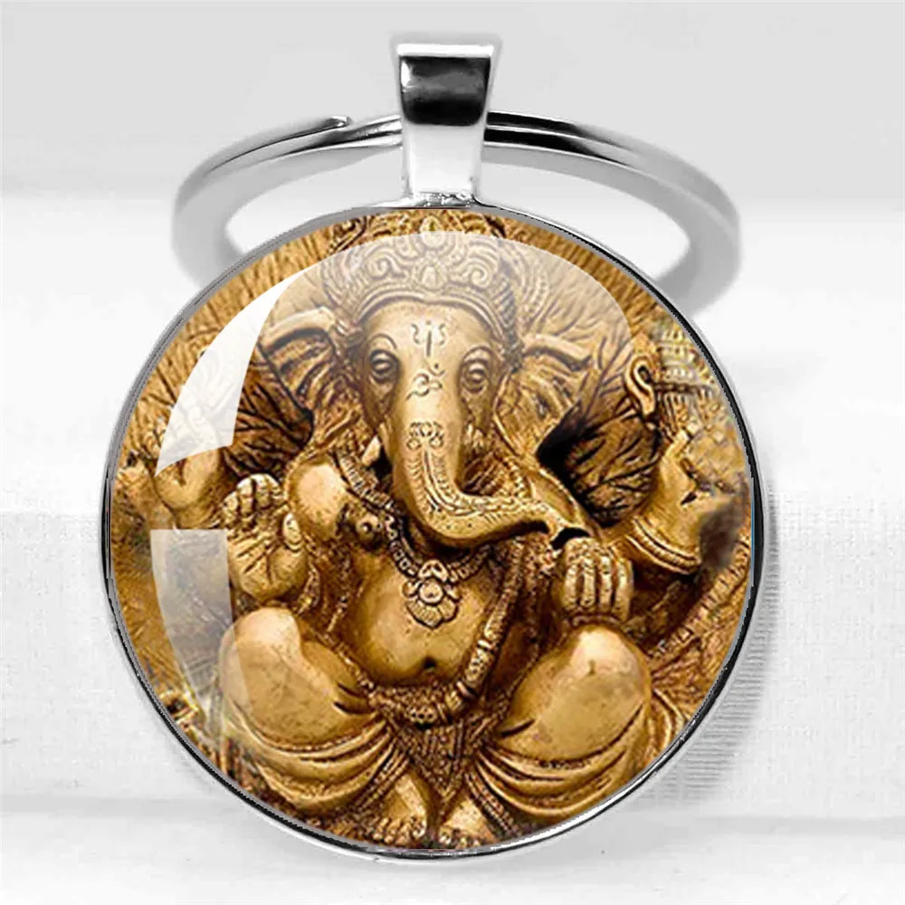 New Fashion Keychain  Ganesha Buddha Elephant Pendants DIY Men Jewelry Car Key Holder Souvenir For Gift Jewelry