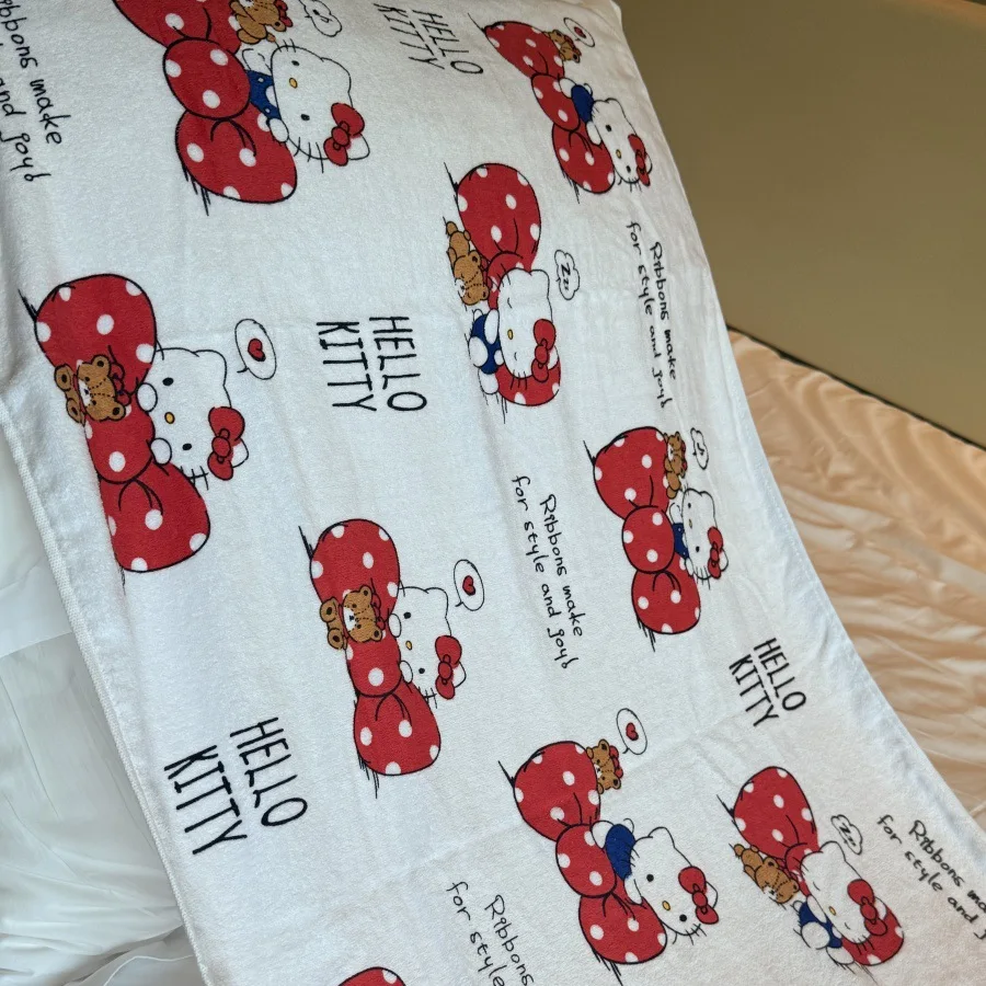 

Kawaii Sanrio Hello Kitty Cartoon Cute Bath Towel Cloak Beach Towel Children's Bathrobe Yukata Girl Heart Student Girl Gift Toys