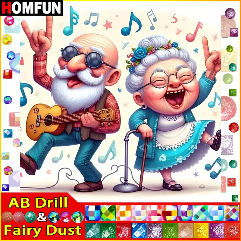 HOMFUN Fairy Dust AB 5D Diy Diamond Painting Cross Stitch 