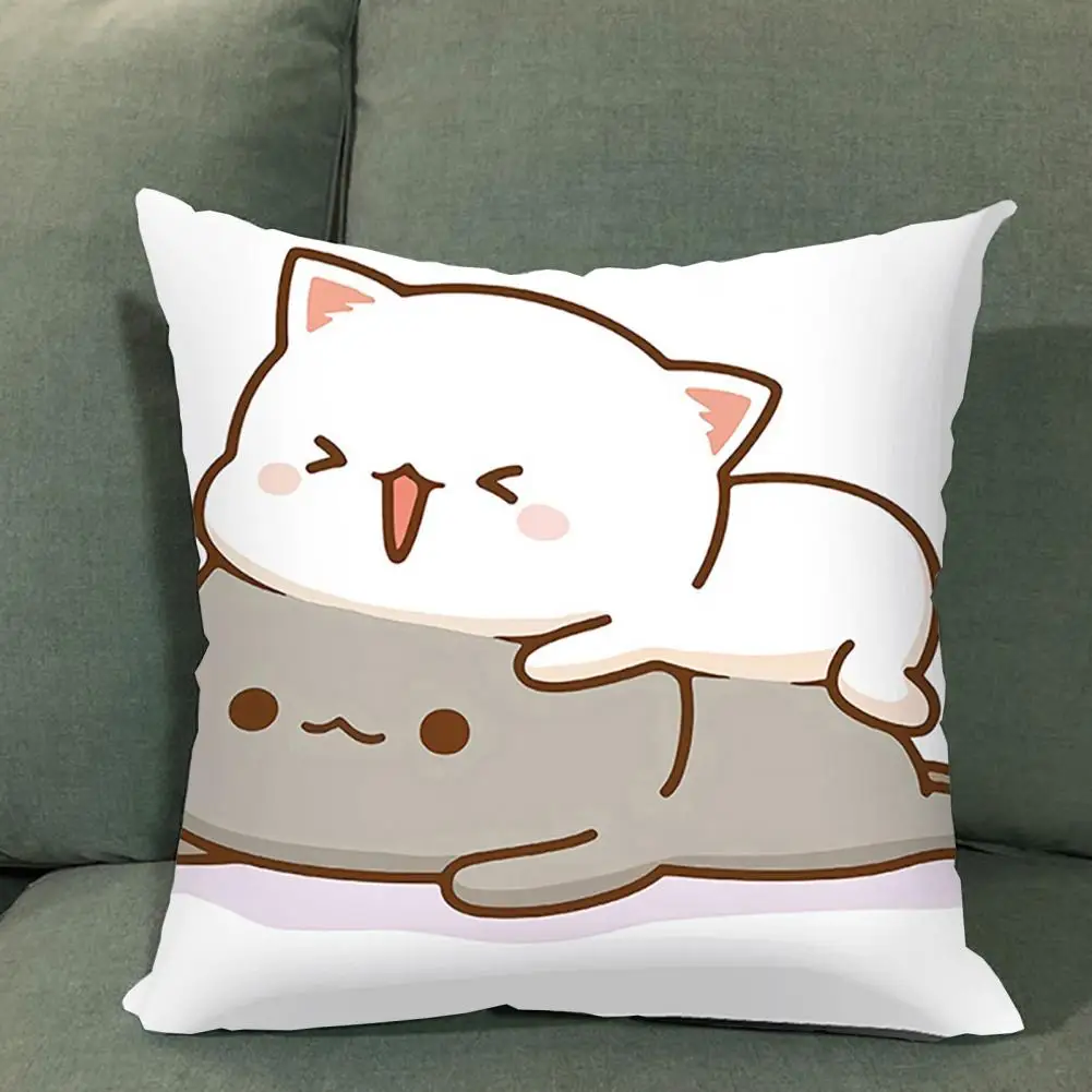 Cushion Cover Cartoon Zipper Pillowcase Heart Pattern Sofa Cushion Cover Home Decorative Pillowcase Decoration