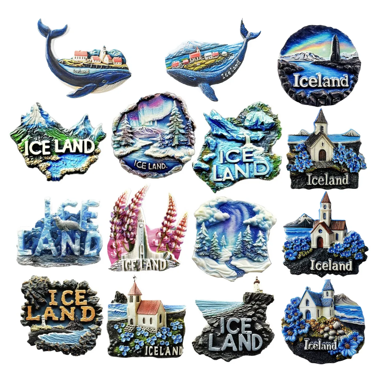 Europe Iceland Resin 3D Fridge Magnets Tourism Souvenir Refrigerator Sticker Handicraft Gift Decoration