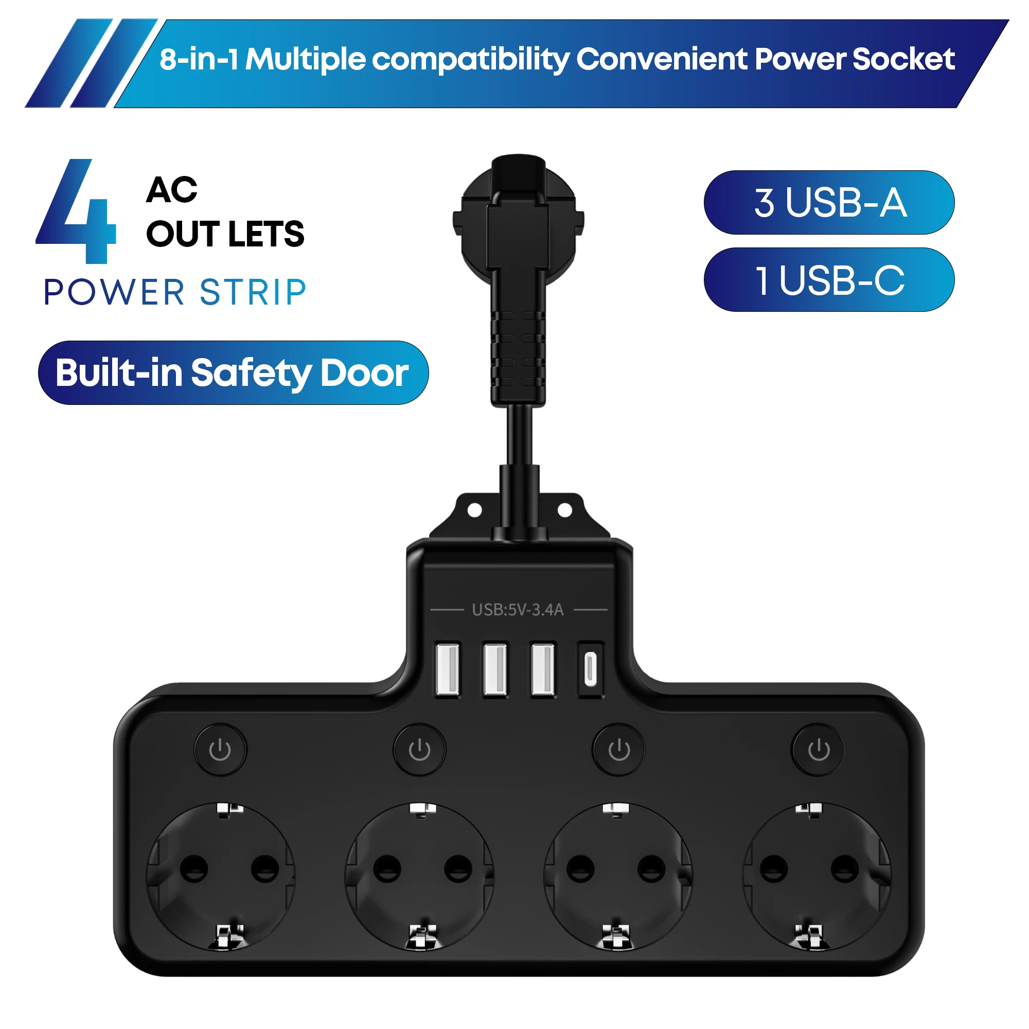 8-In-1 Wall-Mounted…