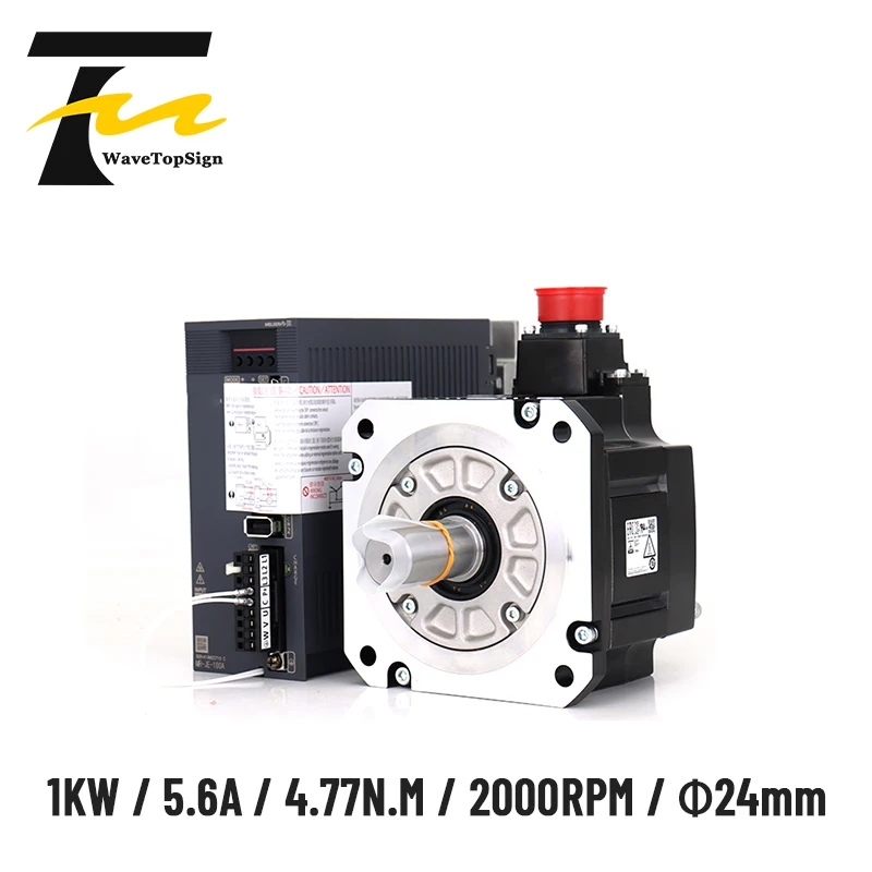 

Wavetopsign Servo Motor Kits 1KW MR-JE100A HG-SN102J-S100 4.77N.m 2000rpm 5.6A with 3M Cable