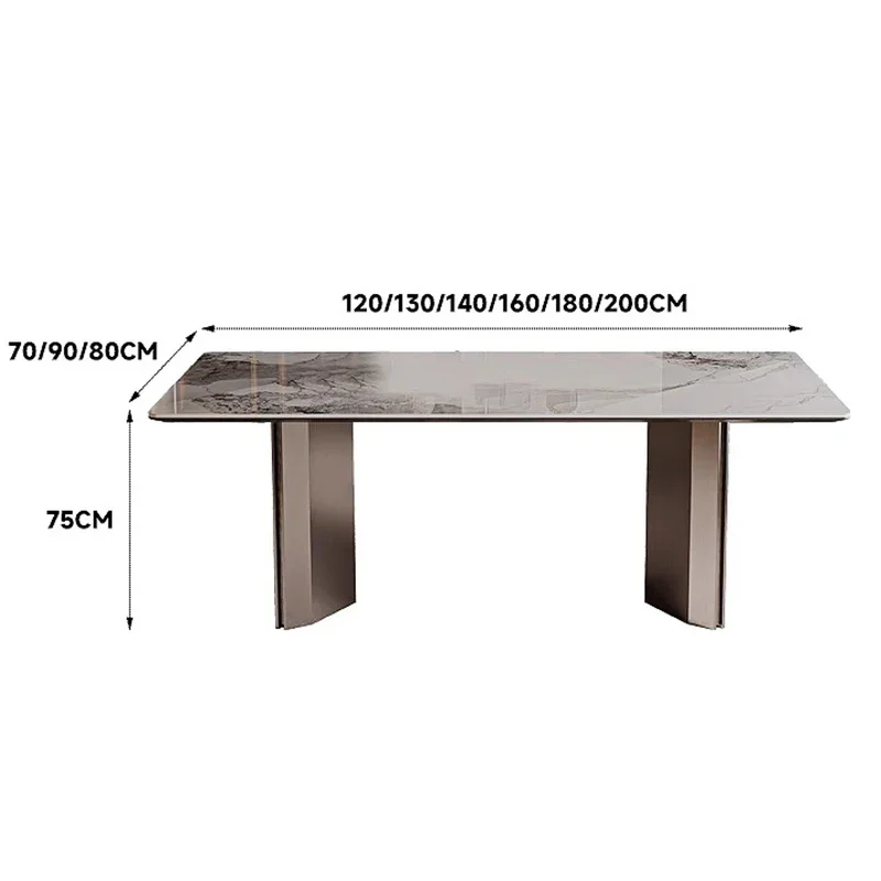 Functional Square Polished Strong Dining Table Industrial Fashionable Metal Distinctive Dining Table Esstisch Modern Furniture
