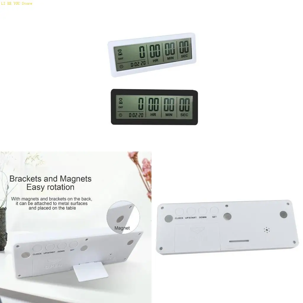 W3JE Big Digital Countdown Days Timer Clocks Days Count Down Clock Timer ABS Material 2 Colors for Graduation