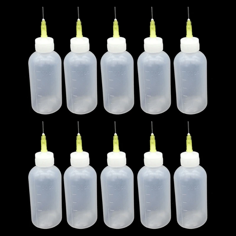 10 stuks Naalden Precisie Tip Applicator Doorschijnende Lijm Fles voor Acryl Schilderen Kleine Lijmen Project Quilling DIY