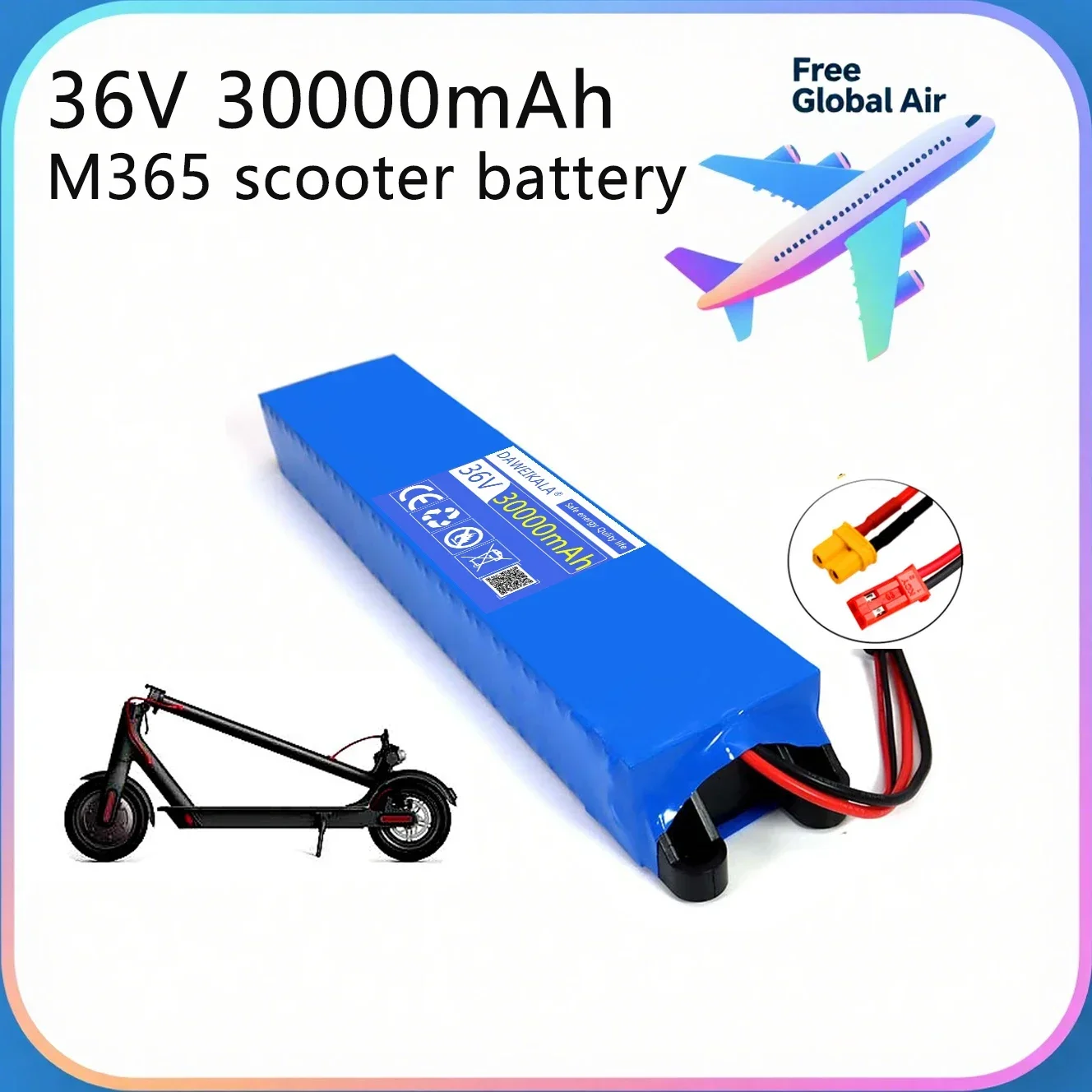 New 10S3P 36V 30000mAh 36v Electric Scooter Battery Pack 18650 Lithium M365 Electric Scooter 42V Battery Scooter with BMS