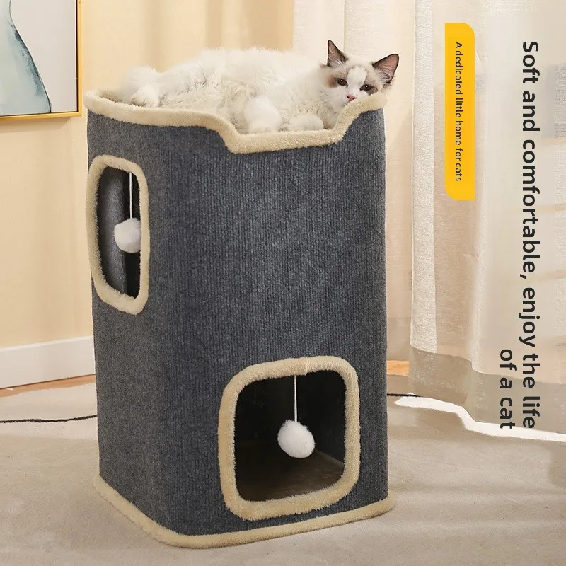 

Warm Winter House All Season Semi-Closed Scratching Board Inteated House Pet Supplies Toys by Wuyou Jiajia