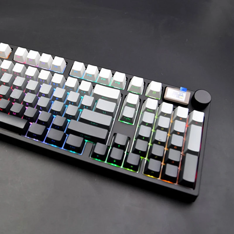Polar Day Shine Through Keycaps Side Printed PBT 135 Keys Double Shot Keycaps OEM Profile for MX Switches Gaming Keyboards