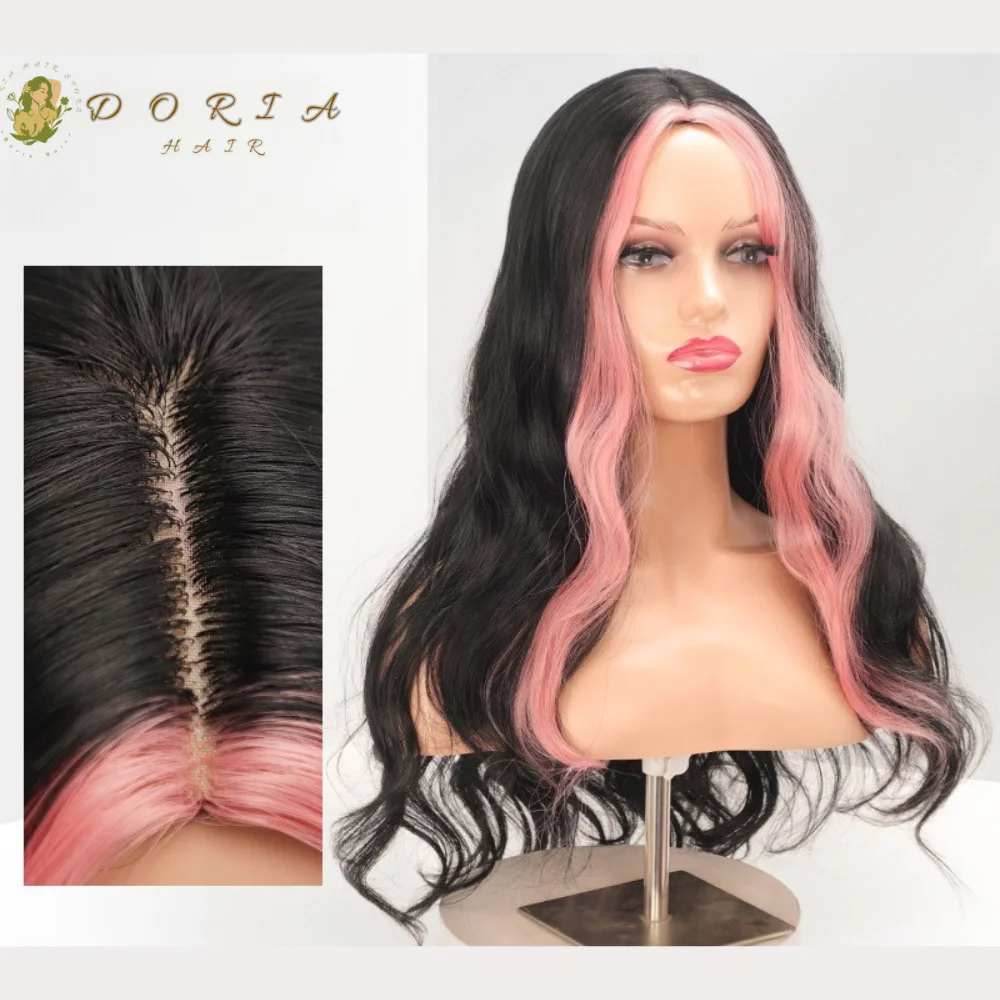 

Highlights Long Curly Wig Clip in Lolita Cosplay Women French Curls Lace Wig Middle Part Natural Wave Hair Intensive Woman Deals