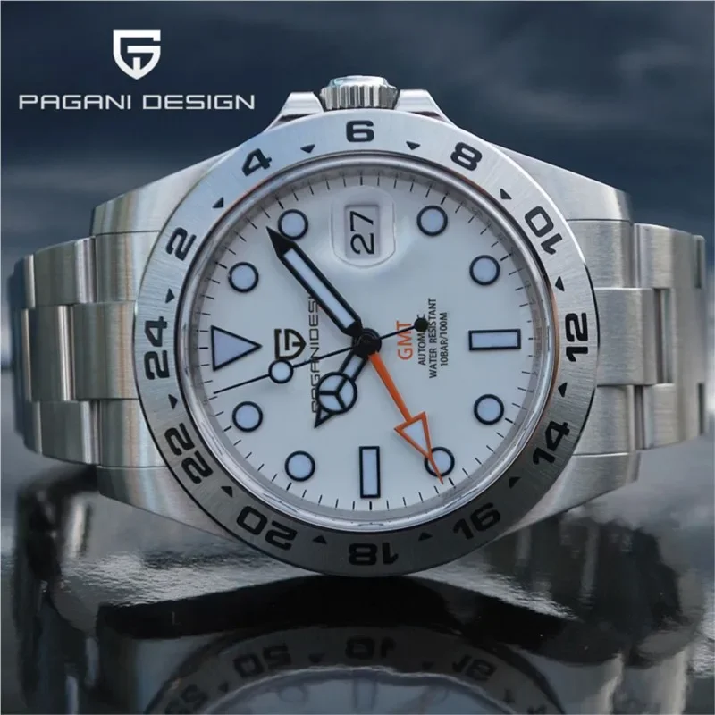 

PAGANI DESIGN GMT 42mm Mechanical Watch Automatic Sapphire Waterproof Stainless Steel watch for men Reloj Hombre 1682
