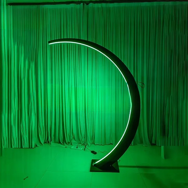 Metal tunnel background wall LED curved outdoor event party decoration walkway