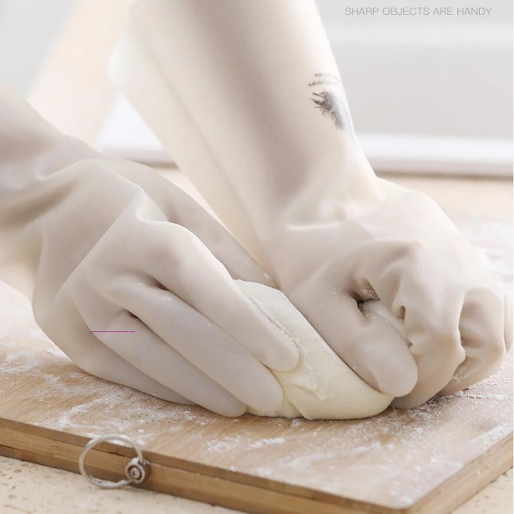 

1 Pair of Dishwashing Gloves Waterproof Kitchen Cleaning Gloves Hand Protector Glove (39cm, Long Style, )