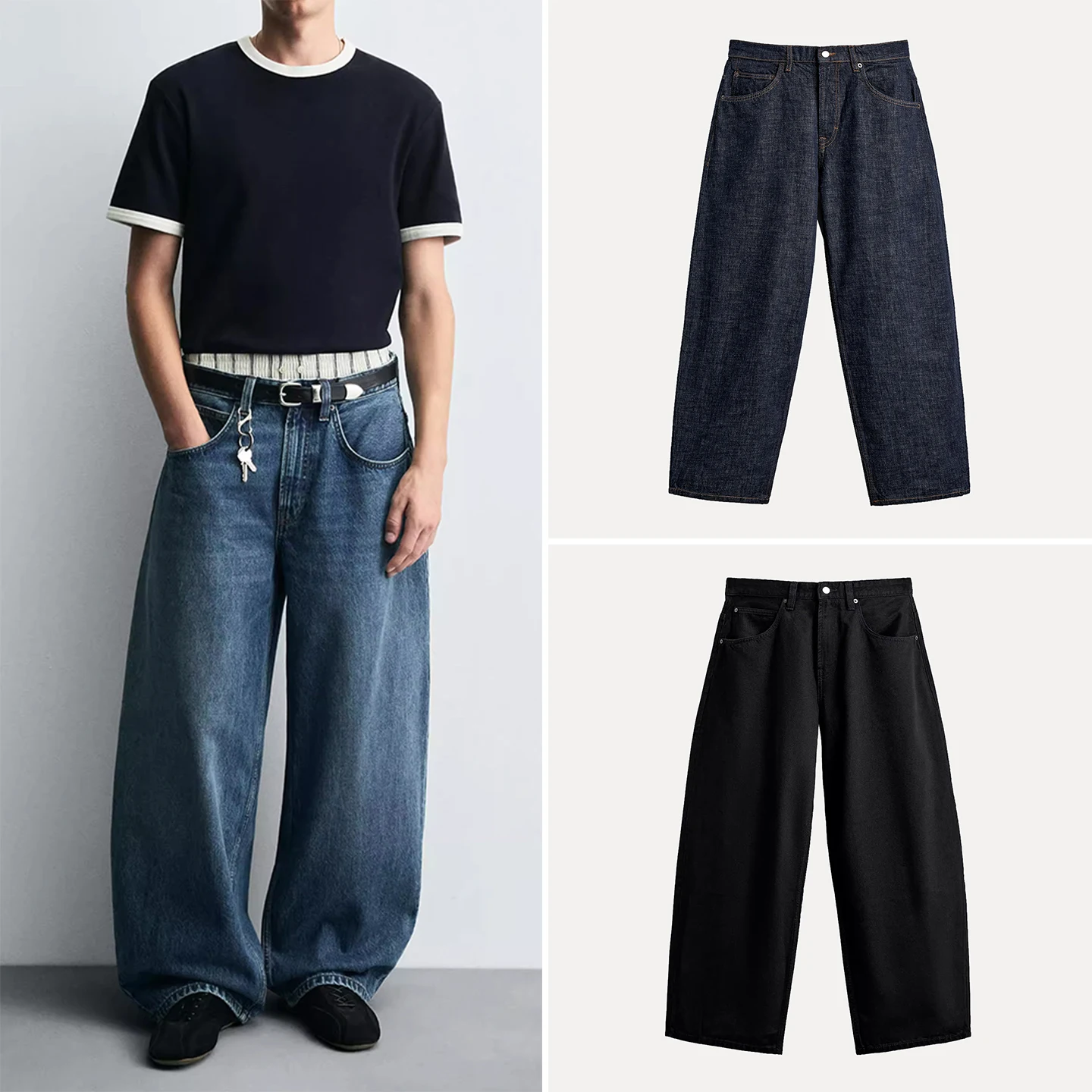 

Loose Faionable Men's Jeans Spring Autumn Winter Season Casual Sle Water Waed Scythe Knife Design 2025 New Arrival