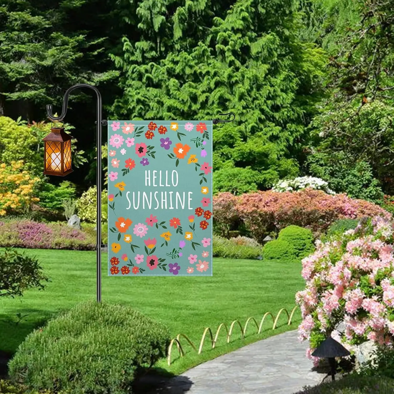Hello Sunshine Garden Flag Spring Summer Wildflower Garden Flag 12x18 inch Double Sided Small Burlap Yard Flag Botanical Ver yyi