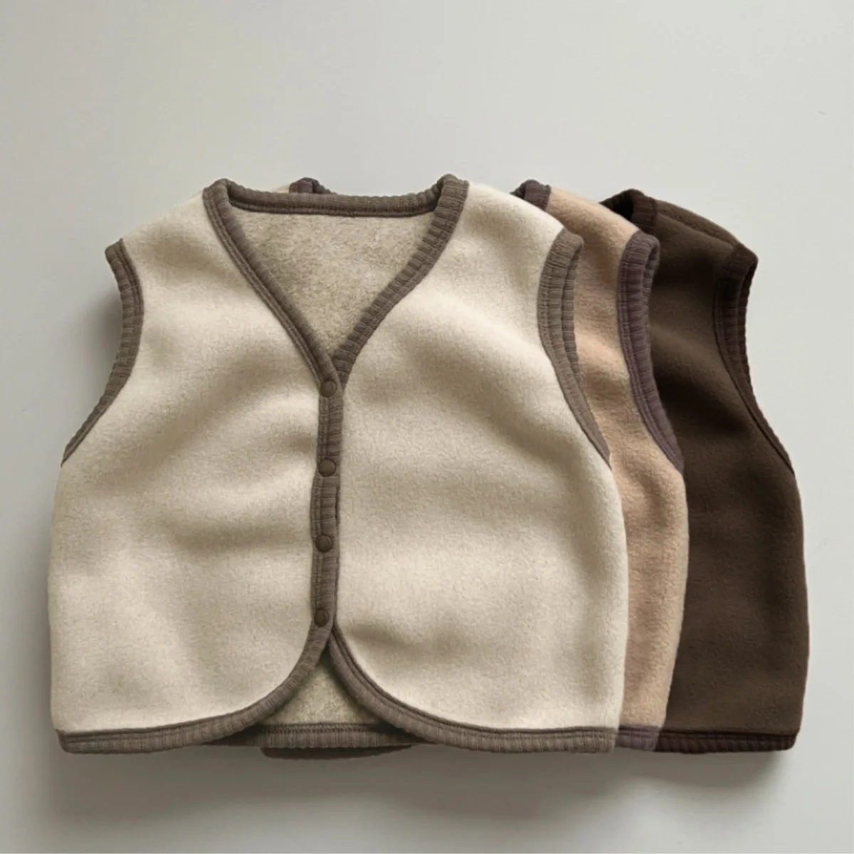 2025 Winter New Baby Sleeveless Warm Vest Infant Girl Fleece Vest Cardigan Plus Velvet Thick Toddler Boy Warm Vest Jacket